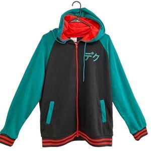 MY HERO ACADEMIA IZUKU MIDORIYA HOODIE , full zip MENS/ UNISEX SZ large NEW!‎